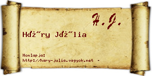 Háry Júlia névjegykártya